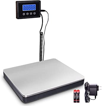 Fuzion Shipping Scale 360lb with High Accuracy, Stainless Steel Heavy Duty Postal Scale with Timer/Hold/Tare, Digital Postage Scale for Packages/Luggage/Post Office/Home, Battery & DC Adapter Included