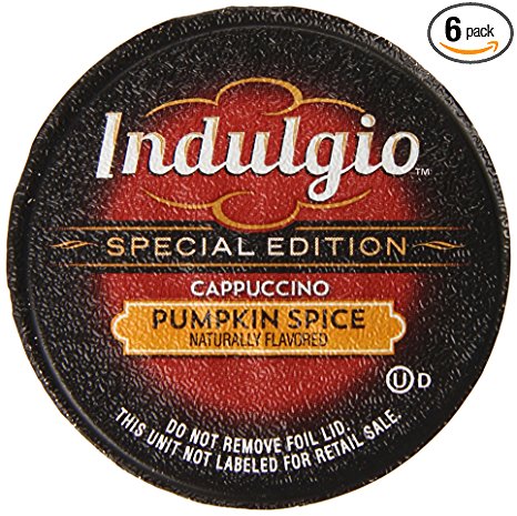 Indulgio Pumpkin Spice Cappuccino Special Edition for Keurig K-Cup Brewers, 12 Count (Pack of 6)