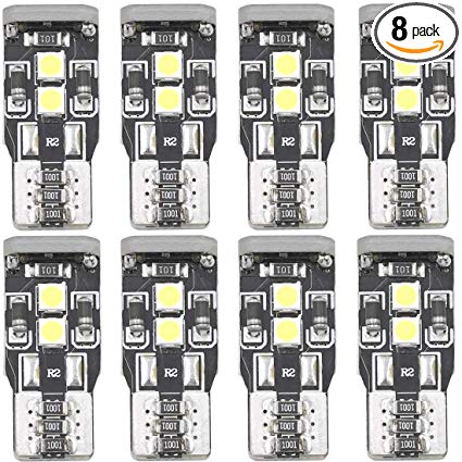 W5W T10 194 LED Map Bulbs Vehicle Interior Door Center High Mount Stop Cargo Courtesy 168 175 2825 2827 LED Front Sidelights Marker Lights Bulbs Non-polar Canbus 3030 Chips 12V 3W