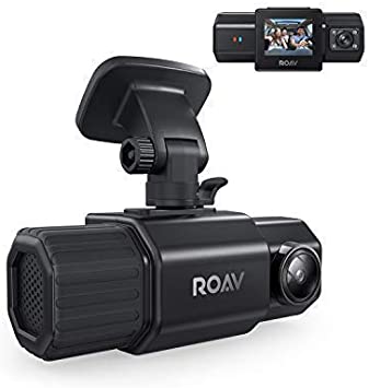 Anker Roav DashCam Duo, Dual FHD 1080p, Front and Interior Wide Angle Cameras, For Uber, Lyft, Supercapacitor, IR Night Vision, Dual Sony Sensors, GPS, Motion Detection (No Wi-Fi, No App) (Renewed)