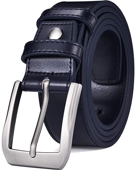 Beltox Fine Men’s Casual Leather Jeans Belts 1 1/2” Wide 4MM Thick Alloy Prong Buckle Work Dress Belt for Men