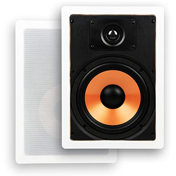 Micca M-8S 8-Inch 2-Way In-Wall Speaker with Pivoting 1-Inch Silk Dome Tweeter, White