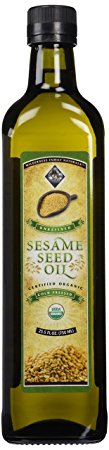 Sesame Seed Oil, Unrefined, Cold Pressed, Certified Organic, 750 ml