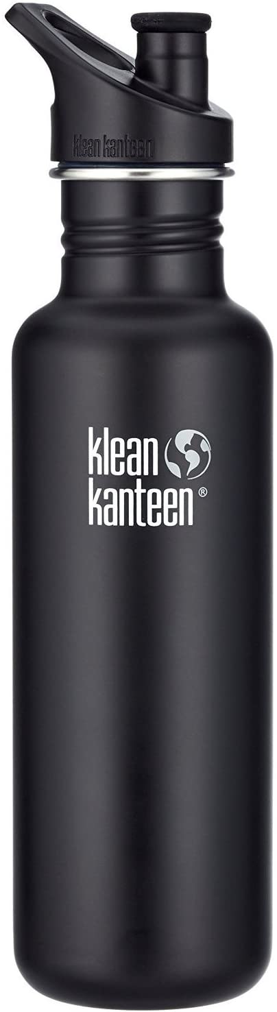 Klean Kanteen Classic 800ml drinks bottle with Sport Cap 3.0 - Shale Black