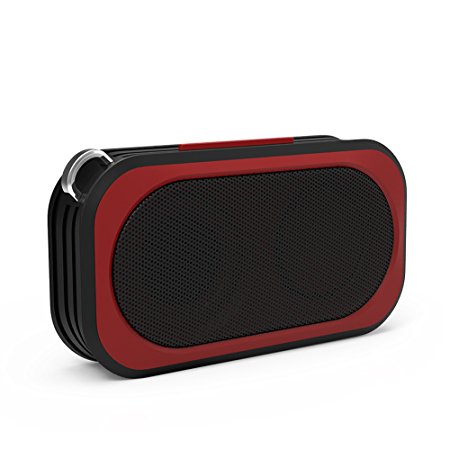 Waterproof Bluetooth Speakers IPX67 - Portable, Wireless, Rugged (Red)