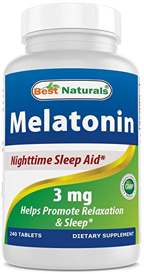 BEST NATURALS Melatonin 3 mg 240 Tablets, 0.02 Pound