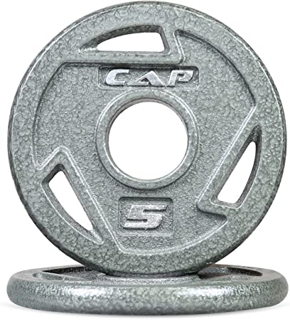 WF Athletic Supply Cast Iron 2-Inch Olympic Grip Plate for Strength Training, Muscle Toning, Weight Loss & Crossfit - Multiple Choices Available