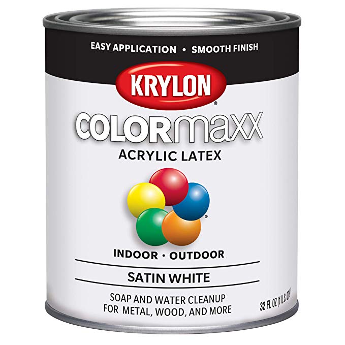 Krylon K05628007 Colormaxx Brush On Paint, Quart, White