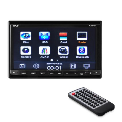 Pyle PLDN74BT Headunit Receiver 7-Inch Stereo Radio Bluetooth CDDVD Player Touch Screen Double DIN