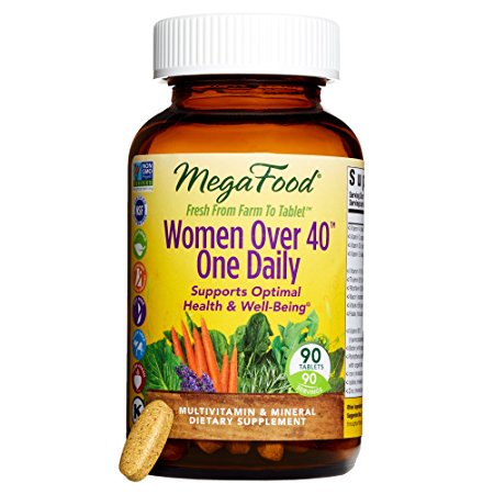 MegaFood - Women Over 40 One Daily, Multivitamin Support for Hair, Skin, Nails, Energy Production, and Hormone Balance with Iron and B Vitamins, Vegetarian, Gluten-Free, Non-GMO, 90 Tablets (FFP)