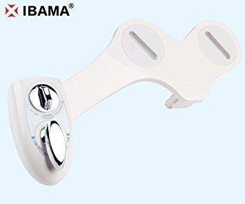 IBAMA Non-Electric Mechanical Water Toilet Seat Attachable Bidet- Dual Nozzle (Male & Female) Adjustable Water Pressure Self Cleaning