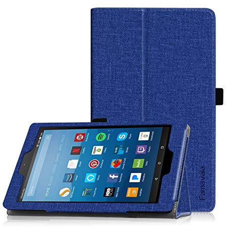 Famavala Folio Case Cover Compatible with 8" Fire HD 8 Tablet [8th Generation 2018 / 7th Generation 2017 ] (ZBlue)