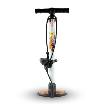 Xtreme Air Bike Pump - Built-in digital pressure gauge 3 inflation needles Easy connect valve inflates to 160 PSI 100 Lifetime Guarantee If Ordered Through Triumph Innovations