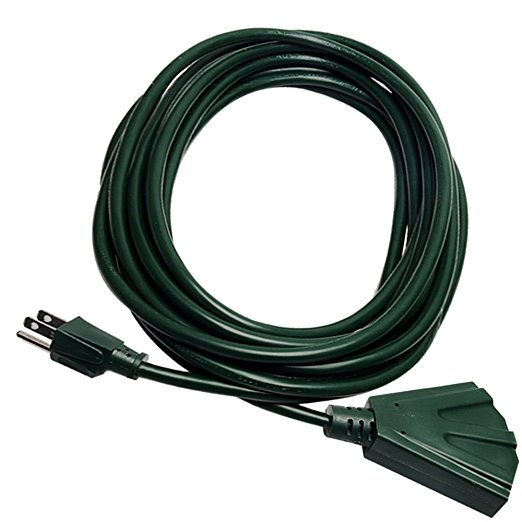 KMC 3 Outlet 16AWG Power Outdoor Extension Cord - 25 Feet (40314-1625A)