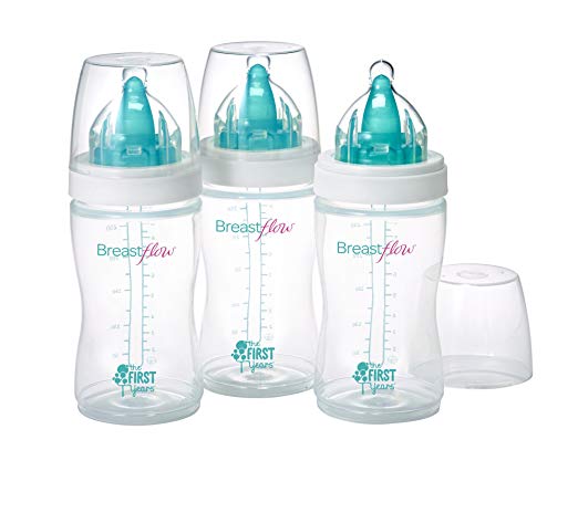 The First Years 3 Pack Breastflow Bottle, 9 Ounce