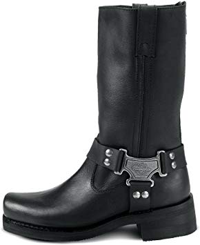 Milwaukee Motorcycle Clothing Company Classic Harness Leather Men's Motorcycle Boots (Black, Size 11.5EE)