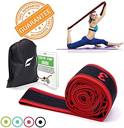 Exercise Resistance Band, High Elastic Resistant 9 Loops Yoga Stretching Strap, Ideal for Tone Muscles Dancer Gymnast Warm up Rehab Physical Therapy Recovery Flexibility Hamstring, Free Bag and Guide