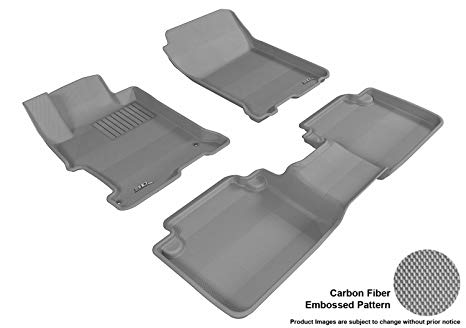 3D MAXpider Complete Set Custom Fit All-Weather Floor Mat for Select Honda Accord Models - Kagu Rubber (Gray)