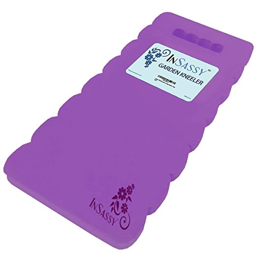 InSassy (TM) Extra Large Garden Kneeler Wave Pad - High Density Foam for Best Knee Protection, Purple