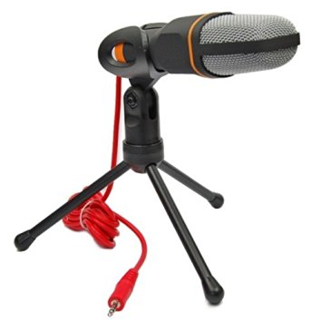 3.5mm Studio Professional Stereoscopic Condenser Sound Microphone With Stand for Audio Sound Recording Desktop PC Laptop Notebook Skype MSN QQ Recording