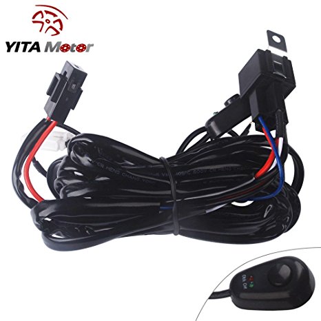 YITAMOTOR 8ft 40Amp 12V Power Fuse Relay ON/OFF Switch Wiring Harness Kit for Driving Light Fog Light ATV/Jeep LED Light Bar Offroad