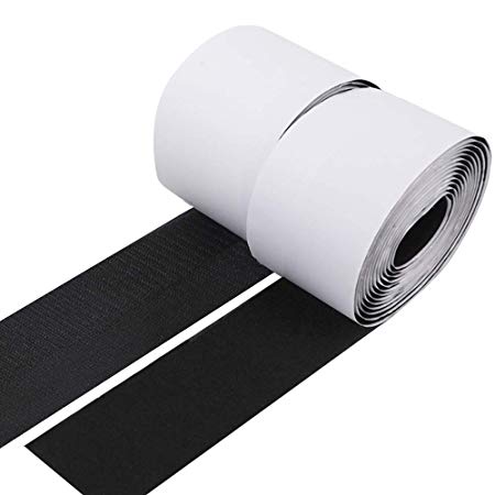 Hook and Loop Tape 6.8 Yards (20.5ft) Self-Adhesive Strips Sticky Back Fastener, Black, 2 Inches Wide