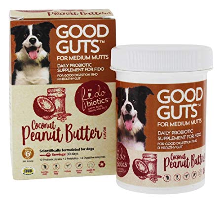 Fidobiotics Good Guts Daily Probiotic for Medium Mutts Coconut Peanut Butter 6 Billion CFU 1 oz 30 g