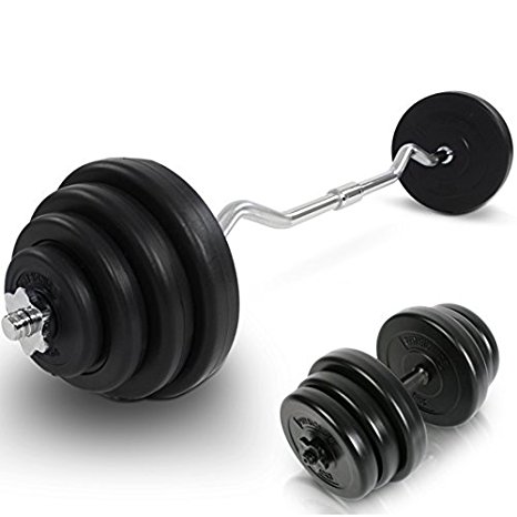 Physionics Dumbbell Weights Set 20 kg   Curl Bar 23.5 kg Weight Plates Set for Home Gym Fitness Workout
