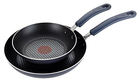 T-fal B129S2 Color Luxe Hard Titanium Nonstick Thermo-Spot Dishwasher Safe PFOA Free 8-Inch and 10-Inch Fry Pan Set Cookware, 2-Piece, Blue