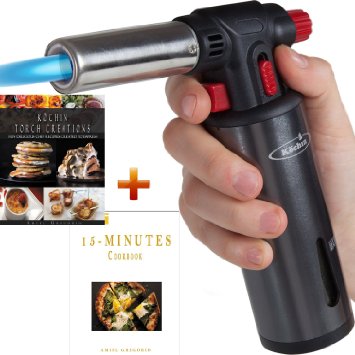 Culinary Torch Lighter Kitchen Creme Brulee Cooking Professional Chef Food Blow Torch Butane Gas Fuel Gauge