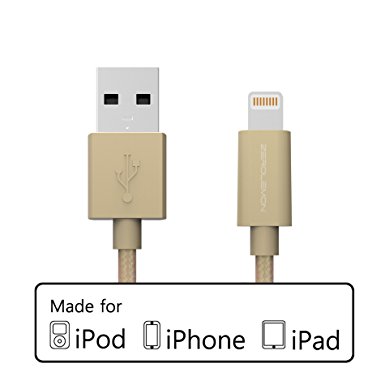 [Apple MFi Certified] ZeroLemon Lightning to USB Plastic PVC Cable 6 inch / 15 cm   Enhanced Plastic Cap for iPhone, iPod and iPad [2 Year Warranty] - Rugged Gold