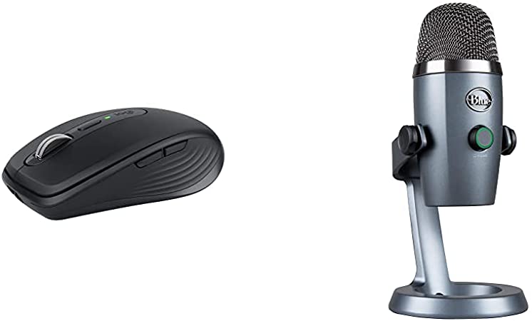 Blue Yeti Nano Professional Condenser USB Microphone - Shadow Grey &Logitech MX Anywhere 3 Compact Performance Mouse - Graphite