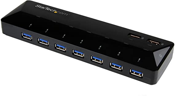 StarTech.com 9 Port USB 3.0 Hub - 7 x USB-A, 2 x USB-A Fast Charge Ports - Multi Port Powered USB Charging Station (ST93007U2C)