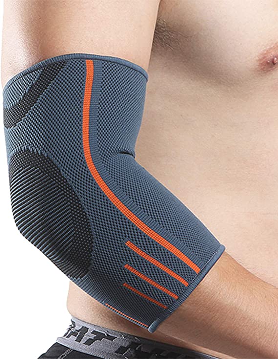 Rmolitty Elbow Support Brace for Men and Women, Elbow Sleeve for Tennis Golfers Powerlifting Bodybuilding Sports (Single, S)