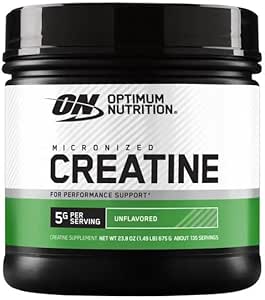 Optimum Nutrition Micronized Creatine Monohydrate Powder, Unflavored, Keto Friendly, 135 Servings (Packaging May Vary)