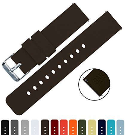 BARTON Quick Release Silicone - Choose Color & Width (16mm, 18mm, 20mm or 22mm) - Soft Rubber Watch Bands