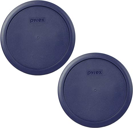 Pyrex 7402-PC Dark Blue 6/7 Cup Round Plastic Lid - 2 Pack