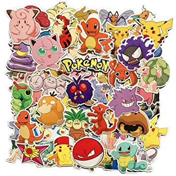 DOFE Pokemon Stickers 80 pcs, Laptop Stickers,Motorcycle Bicycle Luggage Decal Graffiti Patches for Teens (Pokemon Stickers 80 Pcs)