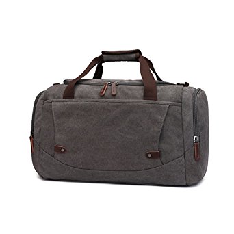 Canvas Tote Travel Duffle Bag for Short Trip Weekend Overnight, Business Trip Carry-on Duffel Luggage Bag