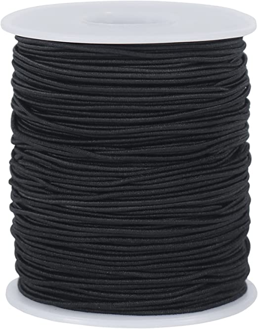 Tenn Well 1mm Elastic String, 100 Meters Elastic Beading Cord Stretchy String for Bracelets, Necklace, Jewelry Making and Crafts (Black)