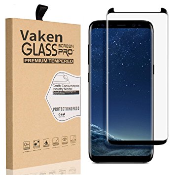 Samsung Galaxy S8/S8 plus Full Coverage Tempered Glass Screen Protector Anti-shatter Anti-scratch 9H hard Shockproof 3D Curved Non-bubble Crystal Clear HD High Defenition S8/S8  Screen Protective Glass Film (samsung S8, black [case friendly])