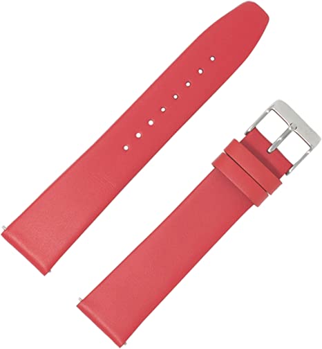 Quick Release Watch Band, Genuine Leather Strap Available in 6 Colors (Brown,Black, Off White, Dark Blue, Red, Yellow)