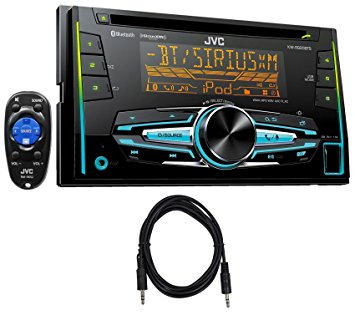 Package: JVC KW-R920BTS Double-Din In-Dash Stereo/CD Player/Receiver With Bluetooth   Trisonic 6 Foot 3.5" P-Text 24/48 Aux Input Wire