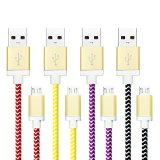 Micro USB Cable Magic-T 66ft2m Braided Cable A Male to Micro B Sync and Charge Cables Cords with Aluminum Shell Connectors for AndroidSamsungHTCSony and Other Tablet RedYellowPurpleBlack