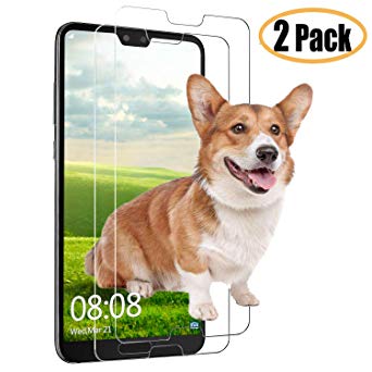 [2 Pack] Screen Protector for Huawei P20 Pro, Tempered Glass Film, [9H Hardness] [Crystal Clearity] [No-Bubble] [Scratch Resist] Huawei P20 Pro Screen Protector