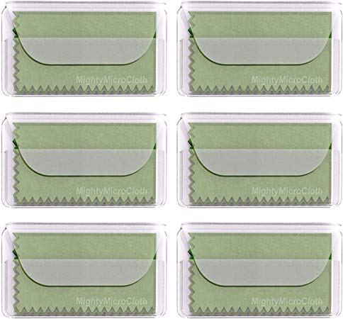 MightyMicroCloth Microfiber Eyeglass Cleaning Cloths – Travel Pouch – Lens Cleaner for Glasses, Camera Lenses, Tablets, Phones, Screens, Electronics (6 Pack, Light Green)