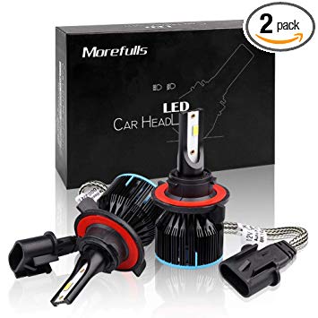 Morefulls 9008 H13 LED Headlight Bulbs, Cool White H13 9008 LED Conversion Kit with 360° Adjustable Base,Better Light Pattern 56W 6400lm Plug&Play (pack of 2)