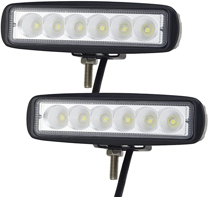 6 in LED Work Light Bar Willpower 2Pcs 18W Flood LED Lamp for off Road High Power ATV Jeep 4x4 Tractor off Road Light Fog Driving Bar Rree Truck SUV Car IP67 Waterproof 12-24V