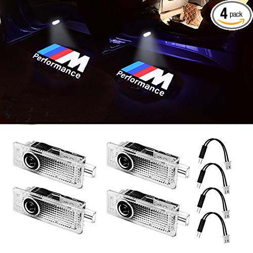 Car Door LED Logo Light Projector Ghost Shadow welcome Lights For BMW M 3 5 6 7 Z GT X Mini Series Symbol Emblem Courtesy Step Lights Kit Replacement（4-pack)