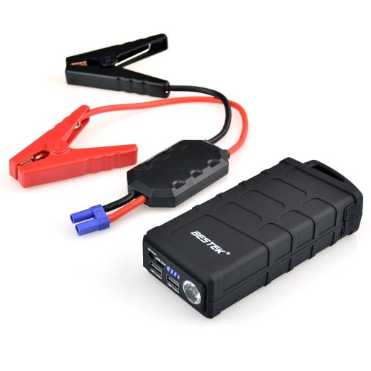 BESTEK 600A Peak Current Car Jump Starter with 10000mAh External Battery Charger